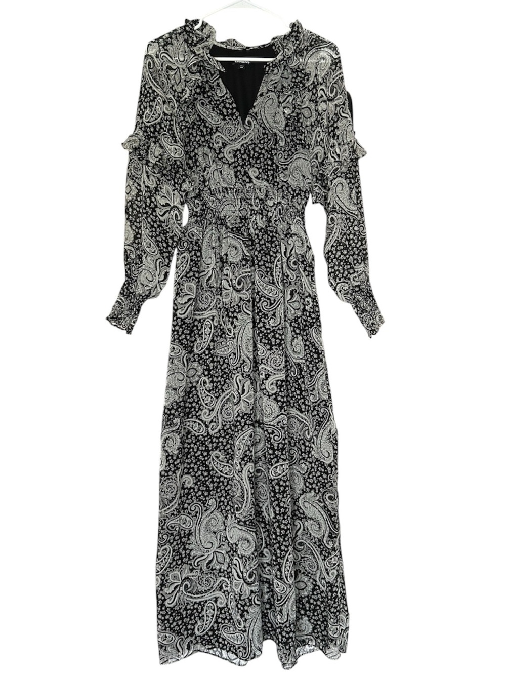 Express Maxi Long Sleeve Patterned Dress XXS